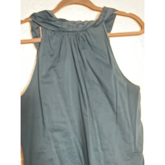 Loft Large Top 100% Cotton Lined Sleeveless Blue/Green Casual Beach - Picture 8 of 13